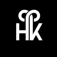 hk lettera logo design su sfondo nero. hk creative iniziali lettera logo concept. hh disegno della lettera. hk bianco lettera design su sfondo nero. hk, hk logo vettore