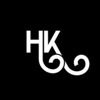 hk lettera logo design su sfondo nero. hk creative iniziali lettera logo concept. hh disegno della lettera. hk bianco lettera design su sfondo nero. hk, hk logo vettore