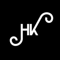 hk lettera logo design su sfondo nero. hk creative iniziali lettera logo concept. hh disegno della lettera. hk bianco lettera design su sfondo nero. hk, hk logo vettore