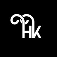 hk lettera logo design su sfondo nero. hk creative iniziali lettera logo concept. hh disegno della lettera. hk bianco lettera design su sfondo nero. hk, hk logo vettore