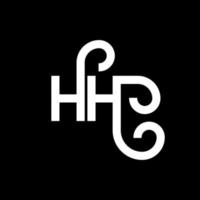 hh lettera logo design su sfondo nero. hh creative iniziali lettera logo concept. hh disegno della lettera. hh disegno della lettera bianca su sfondo nero. hh, hh logo vettore