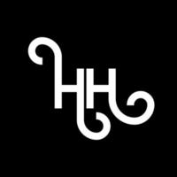 hh lettera logo design su sfondo nero. hh creative iniziali lettera logo concept. hh disegno della lettera. hh disegno della lettera bianca su sfondo nero. hh, hh logo vettore