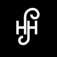 hh lettera logo design su sfondo nero. hh creative iniziali lettera logo concept. hh disegno della lettera. hh disegno della lettera bianca su sfondo nero. hh, hh logo vettore