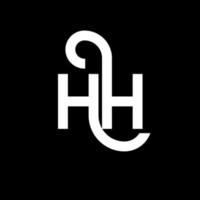 hh lettera logo design su sfondo nero. hh creative iniziali lettera logo concept. hh disegno della lettera. hh disegno della lettera bianca su sfondo nero. hh, hh logo vettore