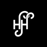 hh lettera logo design su sfondo nero. hh creative iniziali lettera logo concept. hh disegno della lettera. hh disegno della lettera bianca su sfondo nero. hh, hh logo vettore