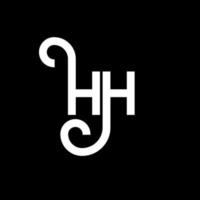 hh lettera logo design su sfondo nero. hh creative iniziali lettera logo concept. hh disegno della lettera. hh disegno della lettera bianca su sfondo nero. hh, hh logo vettore