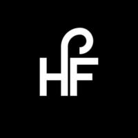 hf lettera logo design su sfondo nero. hf creative iniziali lettera logo concept. disegno della lettera hf. hf disegno della lettera bianca su sfondo nero. hf, hf logo vettore