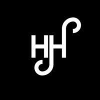 hh lettera logo design su sfondo nero. hh creative iniziali lettera logo concept. hh disegno della lettera. hh disegno della lettera bianca su sfondo nero. hh, hh logo vettore