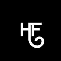 hf lettera logo design su sfondo nero. hf creative iniziali lettera logo concept. disegno della lettera hf. hf disegno della lettera bianca su sfondo nero. hf, hf logo vettore