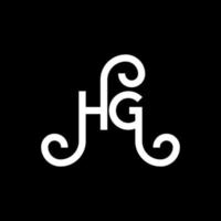 hg lettera logo design su sfondo nero. hg creative iniziali lettera logo concept. disegno della lettera hg. hg bianco lettera design su sfondo nero. hg, hg logo vettore