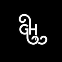 gh lettera logo design su sfondo nero. gh creative iniziali lettera logo concept. gh disegno della lettera. gh disegno della lettera bianca su sfondo nero. gh, gh logo vettore