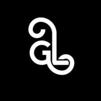 gl lettera logo design su sfondo nero. gl creative iniziali lettera logo concept. gl lettera design. gl bianco lettera design su sfondo nero. gl, gl logo vettore