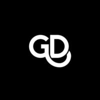 gd lettera logo design su sfondo nero. gd creative iniziali lettera logo concept. disegno della lettera gd. gd bianco lettera design su sfondo nero. gd, gd logo vettore