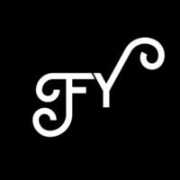 fy lettera logo design su sfondo nero. fy creative iniziali lettera logo concept. fy disegno della lettera. fy disegno della lettera bianca su sfondo nero. fy, fy logo vettore