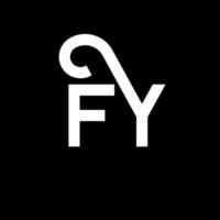 fy lettera logo design su sfondo nero. fy creative iniziali lettera logo concept. fy disegno della lettera. fy disegno della lettera bianca su sfondo nero. fy, fy logo vettore