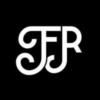 fr lettera logo design su sfondo nero. fr creative iniziali lettera logo concept. fr disegno della lettera. fr bianco lettera design su sfondo nero. fr, fr logo vettore
