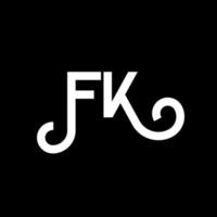 fk lettera logo design su sfondo nero. fk creative iniziali lettera logo concept. design della lettera fk. fk bianco lettera design su sfondo nero. fk, fk logo vettore