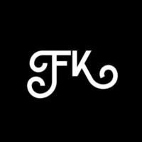 fk lettera logo design su sfondo nero. fk creative iniziali lettera logo concept. design della lettera fk. fk bianco lettera design su sfondo nero. fk, fk logo vettore