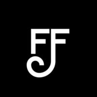 ff lettera logo design su sfondo nero. ff creative iniziali lettera logo concept. disegno della lettera ff. ff disegno della lettera bianca su sfondo nero. ff, ff logo vettore