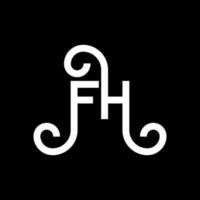 fh lettera logo design su sfondo nero. fh creative iniziali lettera logo concept. disegno della lettera f. fh disegno della lettera bianca su sfondo nero. fh, fh logo vettore