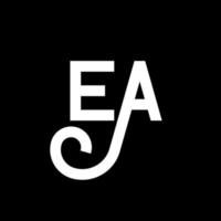 ea lettera logo design su sfondo nero. ea creative iniziali lettera logo concept. un disegno di lettera. ea disegno della lettera bianca su sfondo nero. ea, ea logo vettore