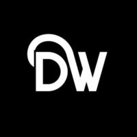 dw lettera logo design su sfondo nero. dw creative iniziali lettera logo concept. disegno della lettera dw. dw bianco lettera design su sfondo nero. dw, dw logo vettore