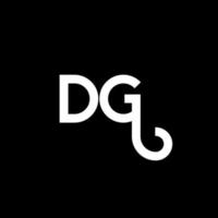 dg lettera logo design su sfondo nero. dg creative iniziali lettera logo concept. disegno della lettera dg. dg bianco lettera design su sfondo nero. dg, dg logo vettore