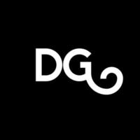 dg lettera logo design su sfondo nero. dg creative iniziali lettera logo concept. disegno della lettera dg. dg bianco lettera design su sfondo nero. dg, dg logo vettore