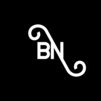 bn lettera logo design su sfondo nero. bn creative iniziali lettera logo concept. bn disegno di lettere. bn disegno di lettere bianche su sfondo nero. bn, bn logo vettore