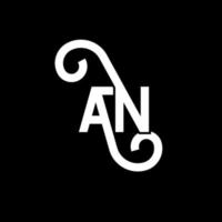 una lettera logo design su sfondo nero. un concetto di logo della lettera di iniziali creative. un disegno di lettera. un disegno di una lettera bianca su sfondo nero. un, un logo vettore