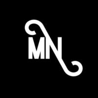 mn lettera logo design. lettere iniziali mn logo icona. modello di progettazione logo minimal lettera astratta mn. mn lettera disegno vettoriale con colori neri. mn logo