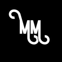 disegno del logo della lettera mm. lettere iniziali mm icona logo. modello di progettazione logo minimal lettera astratta mm. mm lettera disegno vettoriale con colori neri. logo mm