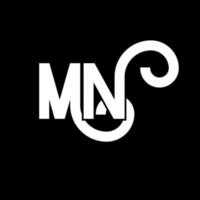 mn lettera logo design. lettere iniziali mn logo icona. modello di progettazione logo minimal lettera astratta mn. mn lettera disegno vettoriale con colori neri. mn logo