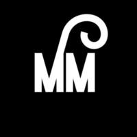 disegno del logo della lettera mm. lettere iniziali mm icona logo. modello di progettazione logo minimal lettera astratta mm. mm lettera disegno vettoriale con colori neri. logo mm