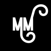 disegno del logo della lettera mm. lettere iniziali mm icona logo. modello di progettazione logo minimal lettera astratta mm. mm lettera disegno vettoriale con colori neri. logo mm