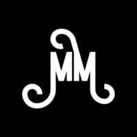 disegno del logo della lettera mm. lettere iniziali mm icona logo. modello di progettazione logo minimal lettera astratta mm. mm lettera disegno vettoriale con colori neri. logo mm