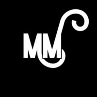 disegno del logo della lettera mm. lettere iniziali mm icona logo. modello di progettazione logo minimal lettera astratta mm. mm lettera disegno vettoriale con colori neri. logo mm