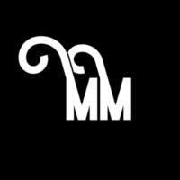 disegno del logo della lettera mm. lettere iniziali mm icona logo. modello di progettazione logo minimal lettera astratta mm. mm lettera disegno vettoriale con colori neri. logo mm