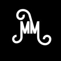 disegno del logo della lettera mm. lettere iniziali mm icona logo. modello di progettazione logo minimal lettera astratta mm. mm lettera disegno vettoriale con colori neri. logo mm