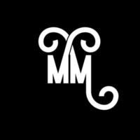 disegno del logo della lettera mm. lettere iniziali mm icona logo. modello di progettazione logo minimal lettera astratta mm. mm lettera disegno vettoriale con colori neri. logo mm