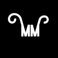 disegno del logo della lettera mm. lettere iniziali mm icona logo. modello di progettazione logo minimal lettera astratta mm. mm lettera disegno vettoriale con colori neri. logo mm