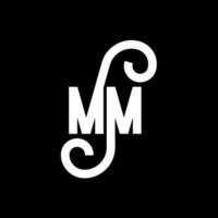 disegno del logo della lettera mm. lettere iniziali mm icona logo. modello di progettazione logo minimal lettera astratta mm. mm lettera disegno vettoriale con colori neri. logo mm