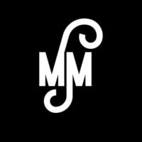 disegno del logo della lettera mm. lettere iniziali mm icona logo. modello di progettazione logo minimal lettera astratta mm. mm lettera disegno vettoriale con colori neri. logo mm