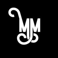 disegno del logo della lettera mm. lettere iniziali mm icona logo. modello di progettazione logo minimal lettera astratta mm. mm lettera disegno vettoriale con colori neri. logo mm