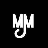 disegno del logo della lettera mm. lettere iniziali mm icona logo. modello di progettazione logo minimal lettera astratta mm. mm lettera disegno vettoriale con colori neri. logo mm