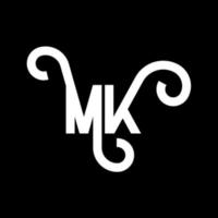 design del logo della lettera mk. lettere iniziali mk logo icona. modello di progettazione logo minimal lettera astratta mk. mk lettera disegno vettoriale con colori neri. logo mk