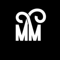 disegno del logo della lettera mm. lettere iniziali mm icona logo. modello di progettazione logo minimal lettera astratta mm. mm lettera disegno vettoriale con colori neri. logo mm