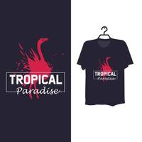 design della maglietta del paradiso tropicale. vettore