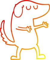 caldo gradiente disegno cartone animato cane felice vettore