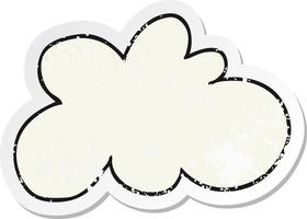 adesivo in difficoltà di un simbolo di nuvola decorativo cartone animato vettore